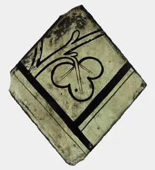 Glass Fragment, French, 13th-14th century. Creator: Unknown