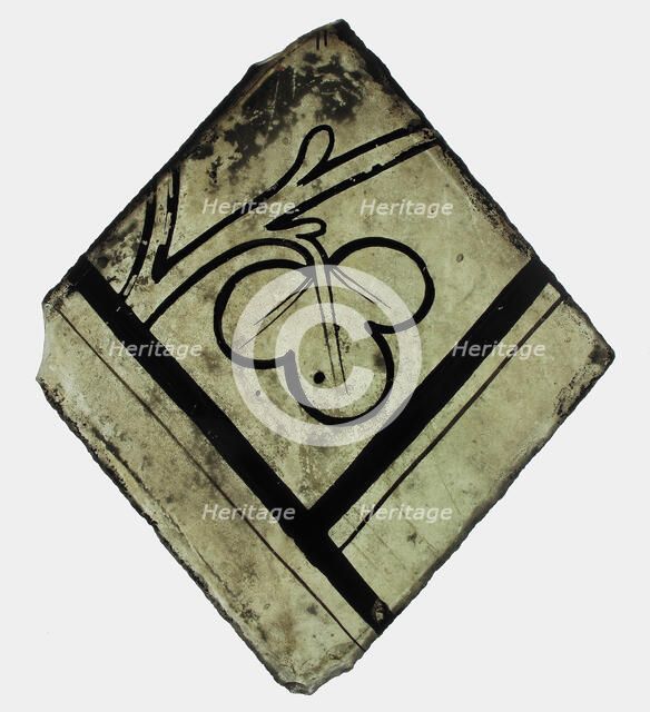 Glass Fragment, French, 13th-14th century. Creator: Unknown.