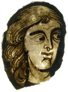 Glass Fragment, French, 13th-14th century. Creator: Unknown