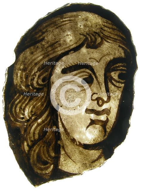 Glass Fragment, French, 13th-14th century. Creator: Unknown.