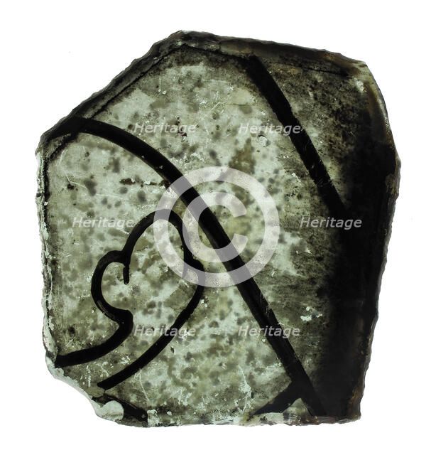 Glass Fragment, French (?), 13th-14th century. Creator: Unknown.