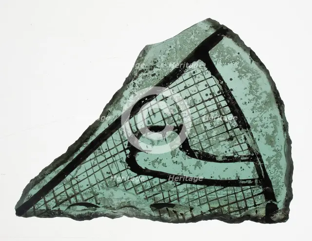 Glass Fragment, French or British, 13th-14th century. Creator: Unknown.