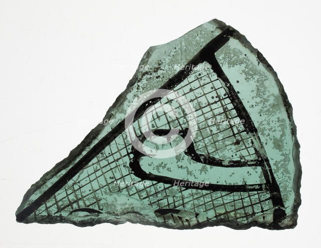Glass Fragment, French or British, 13th-14th century. Creator: Unknown.