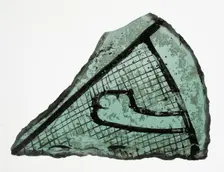 Glass Fragment, French or British, 13th-14th century. Creator: Unknown