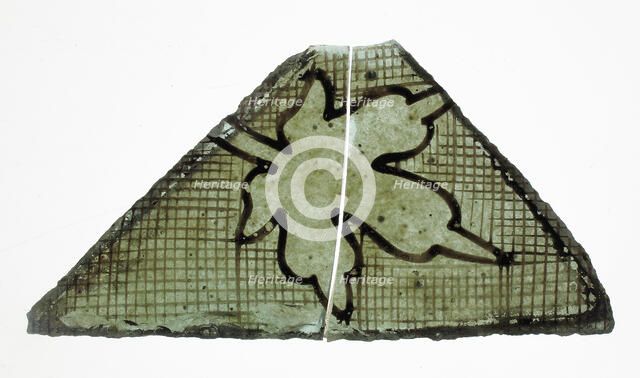Glass Fragment, French or British, 14th century. Creator: Unknown.