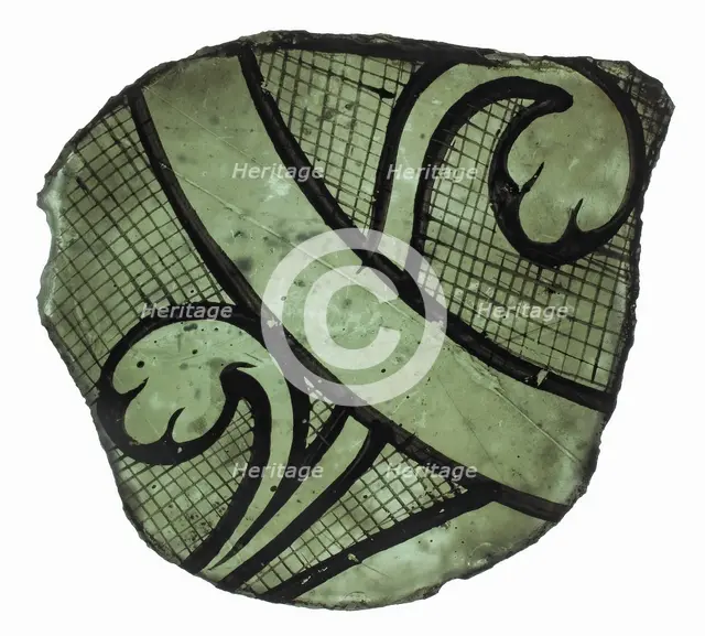 Glass Fragment, French or British, ca. 1300. Creator: Unknown.
