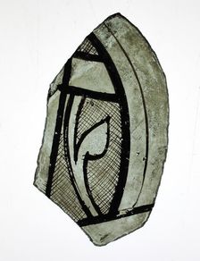 Glass Fragment, French or British, ca.1300. Creator: Unknown