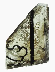Glass Fragment, French or British, late 13th century. Creator: Unknown