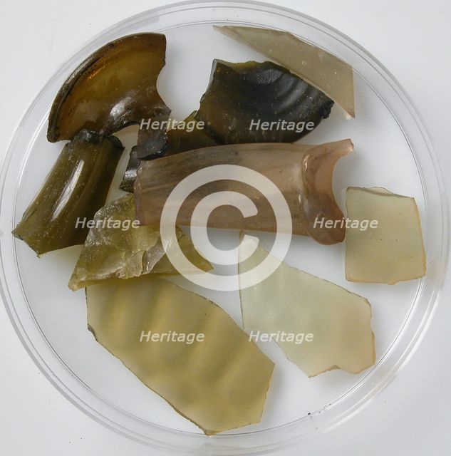 Glass Fragments, Coptic, 4th-7th century. Creator: Unknown.