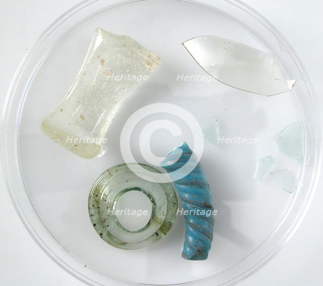 Glass Fragments, Coptic, 4th-7th century. Creator: Unknown.