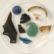 Glass Fragments, Coptic, 4th-7th century. Creator: Unknown