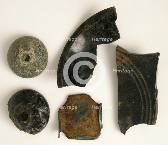 Glass Fragments, Coptic, 4th-7th century. Creator: Unknown.