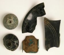 Glass Fragments, Coptic, 4th-7th century. Creator: Unknown