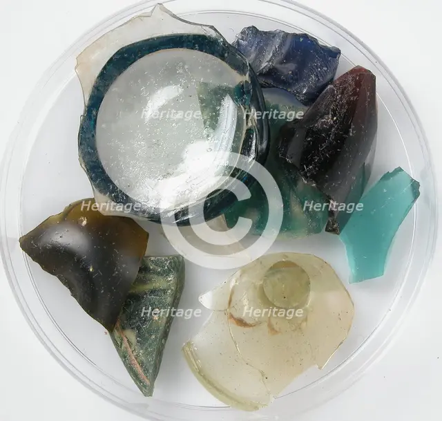 Glass Fragments, Coptic, 4th-7th century. Creator: Unknown.