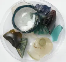 Glass Fragments, Coptic, 4th-7th century. Creator: Unknown