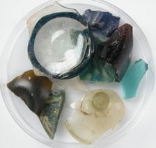 Glass Fragments, Coptic, 4th-7th century. Creator: Unknown