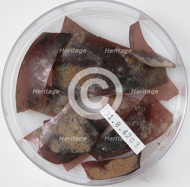 Glass Fragments, Coptic, 4th century. Creator: Unknown.