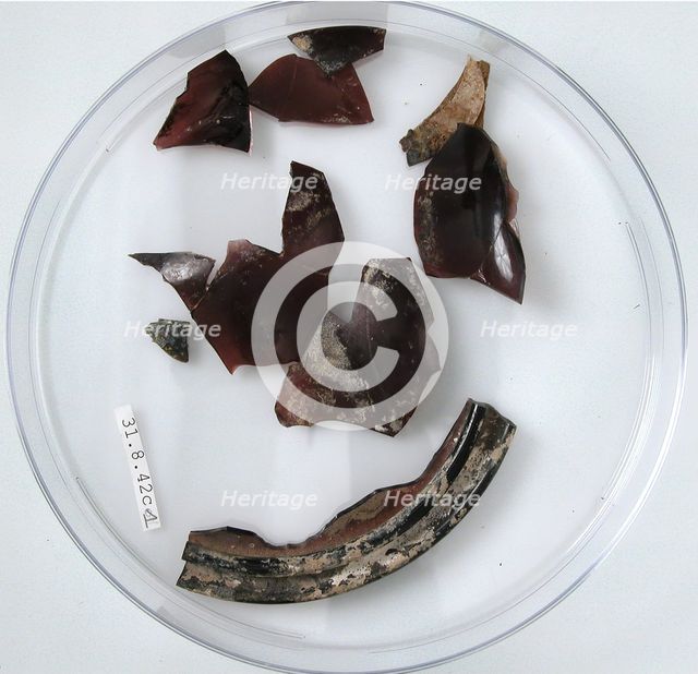 Glass Fragments, Coptic, 4th century. Creator: Unknown.