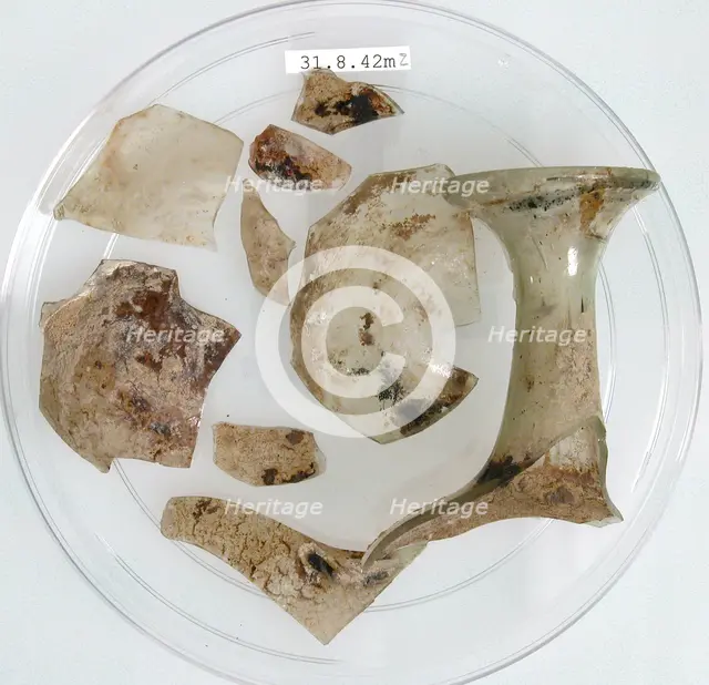 Glass Fragments, Coptic, 4th century. Creator: Unknown.