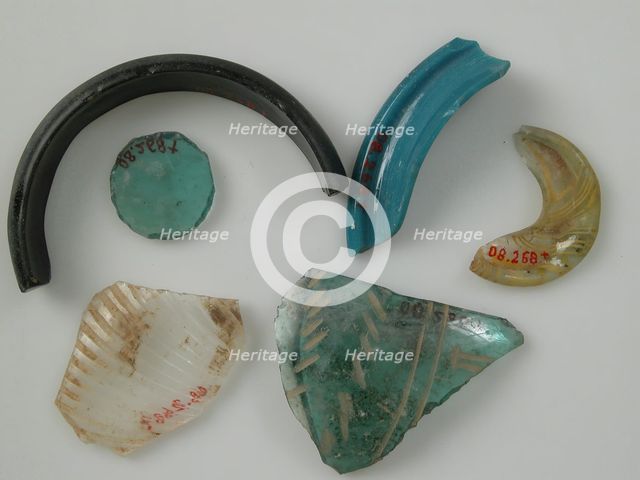 Glass Fragments, Coptic, 4th-early 5th century. Creator: Unknown.