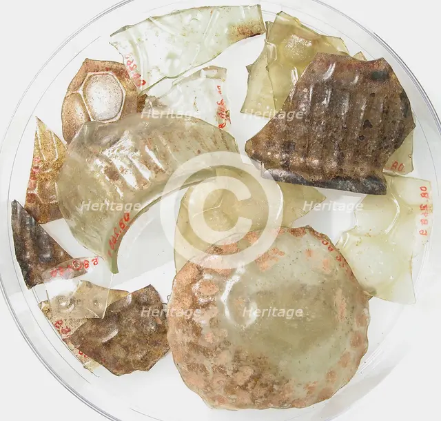 Glass Fragments, Coptic, 4th-early 5th century. Creator: Unknown.