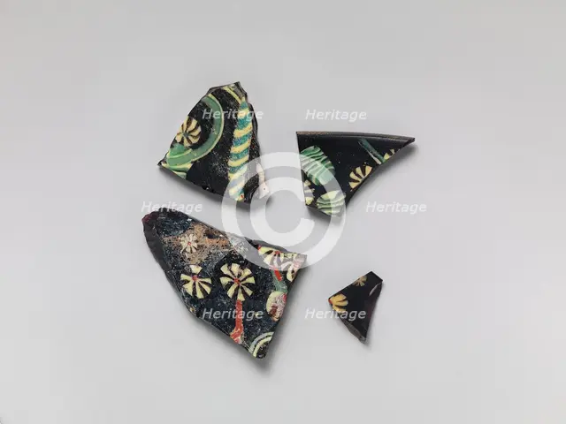 Glass Fragments from a Vessel, Coptic, 4th-early 5th century. Creator: Unknown.