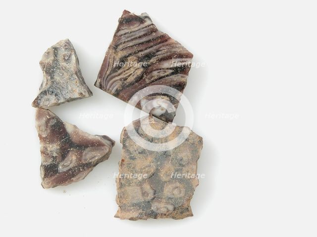 Glass Fragments from a Vessel, Coptic, 4th-early 5th century. Creator: Unknown.