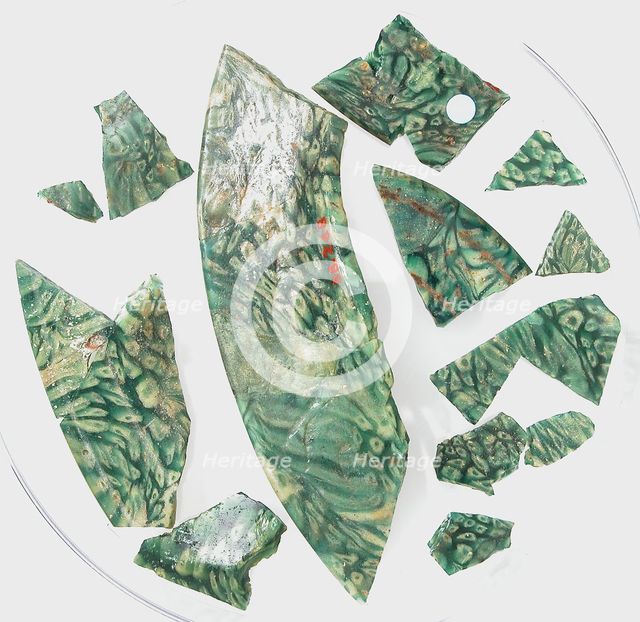 Glass Fragments from a Vessel, Coptic, 4th-early 5th century. Creator: Unknown.