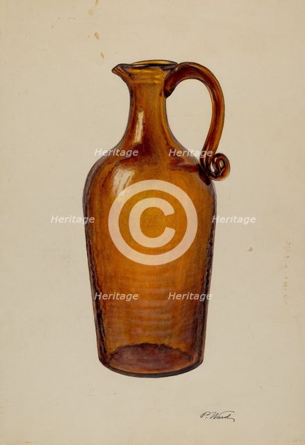 Glass Jug, c. 1940. Creator: Paul Ward.