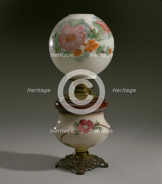 Glass oil lamp from the home of Robert Smalls, 19th century. Creator: Unknown.