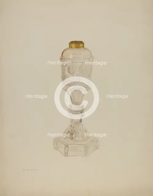 Glass Lamp, c. 1941. Creator: Frank M Keane.