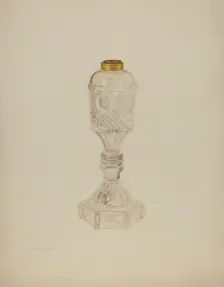 Glass Lamp, c. 1941. Creator: Frank M Keane