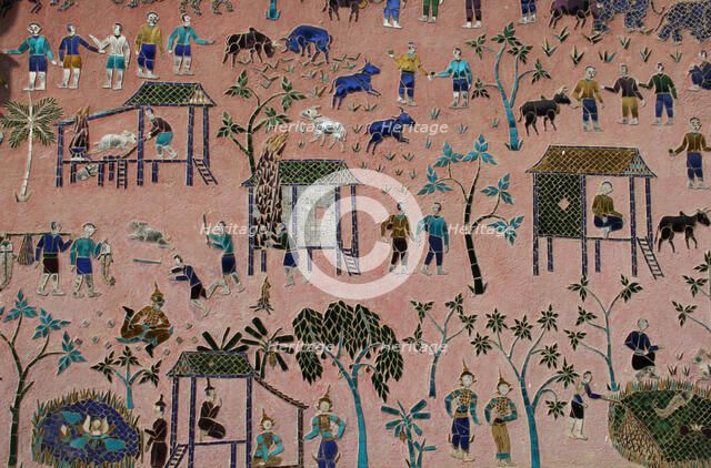 Glass Mosaics in the Wat Xieng Thong, Luang Prabang, Laos, 1950s. Artist: Anonymous master  