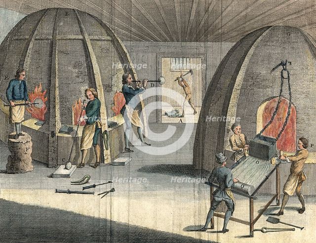 Glass manufacturing, 1760. Creator: Unknown.