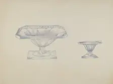 Glass Nut Dishes, c. 1937. Creator: Beulah Bradleigh