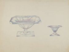 Glass Nut Dishes, c. 1937. Creator: Beulah Bradleigh
