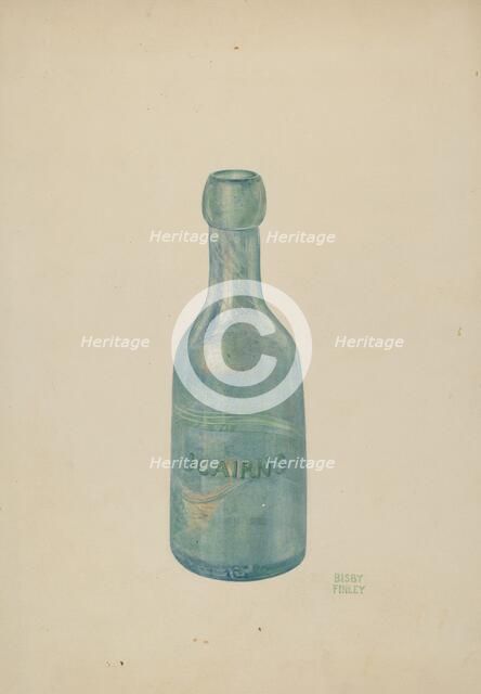 Glass Soda Bottle, c. 1940. Creator: Bisby Finley.