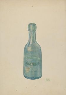 Glass Soda Bottle, c. 1940. Creator: Bisby Finley