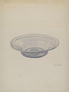 Glass Sauce Dish, c. 1940. Creator: V. L. Vance