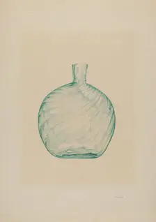 Glass Pocket Flask, c. 1938. Creator: G. A. Spangenberg