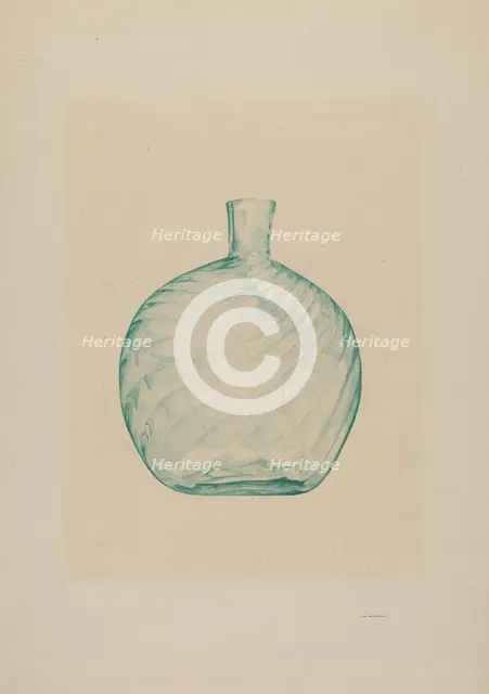 Glass Pocket Flask, c. 1938. Creator: G. A. Spangenberg.