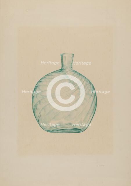 Glass Pocket Flask, c. 1938. Creator: G. A. Spangenberg.