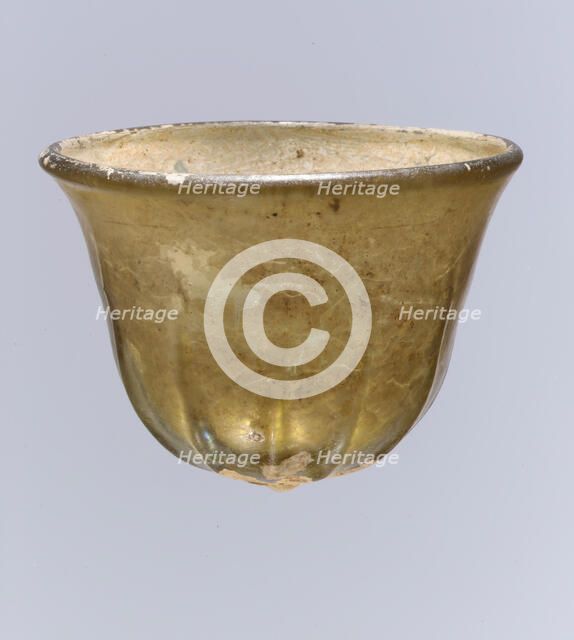 Glass Palm Cup, Frankish, 7th-8th century. Creator: Unknown.