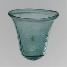 Glass Palm Cup with Relief Inscription, Frankish, late 7th century. Creator: Unknown