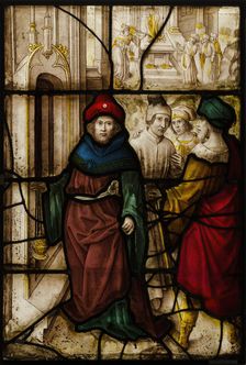 Glass Panel with Profanation of Jerusalem and the Sacred Rites of The Temple, German or South Nether Creator: Unknown