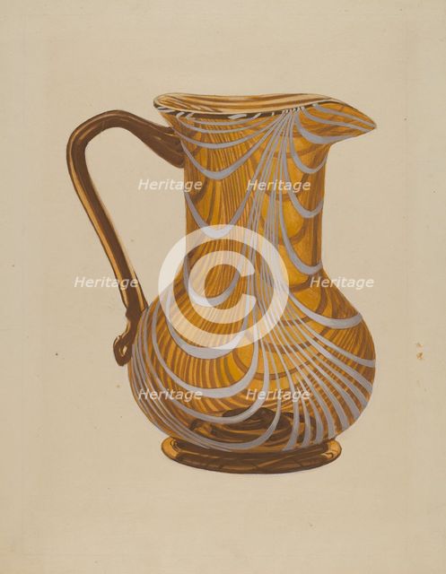 Glass Pitcher, 1935/1942. Creator: Unknown.