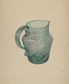 Glass Pitcher, c. 1937. Creator: Beverly Chichester