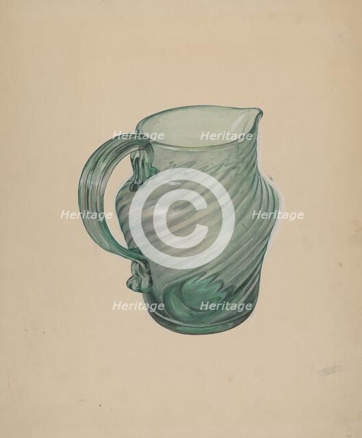 Glass Pitcher, c. 1937. Creator: Beverly Chichester.