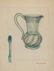 Glass Pitcher, c. 1937. Creator: Francis Law Durand