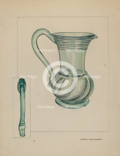 Glass Pitcher, c. 1937. Creator: Francis Law Durand.